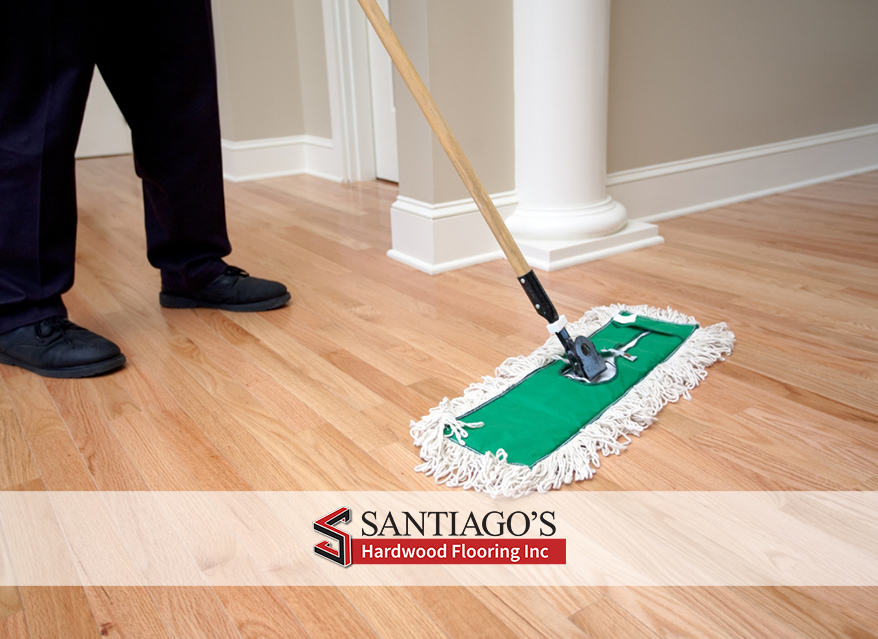 Weekly mopping techniques for keeping hardwood floors clean and shiny.